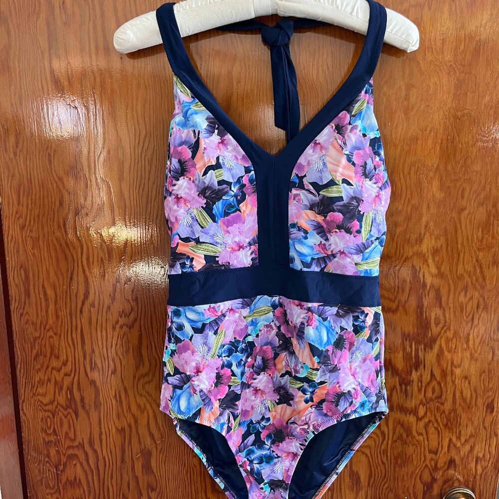 Lands End Halter Swim Suit 10 LONG
